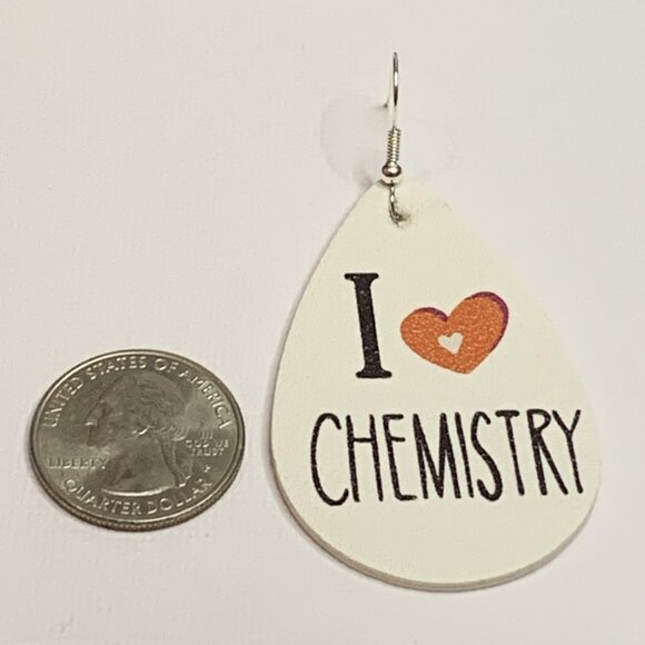Chemistry Earring, Valentine Earring, Heart Earring, Teacher Earring, Science - Picture 3 of 5